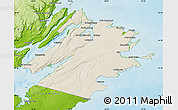 Shaded Relief Map of Cape Breton, physical outside