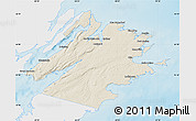 Shaded Relief Map of Cape Breton, single color outside