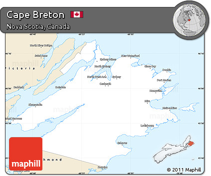 Classic Style Simple Map of Cape Breton