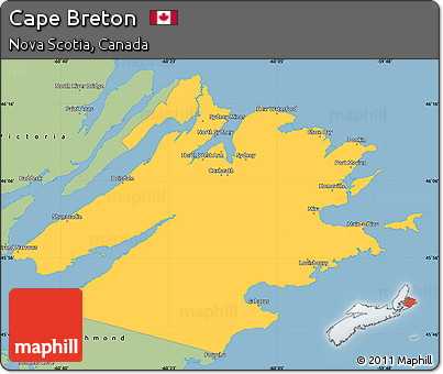 Savanna Style Simple Map of Cape Breton