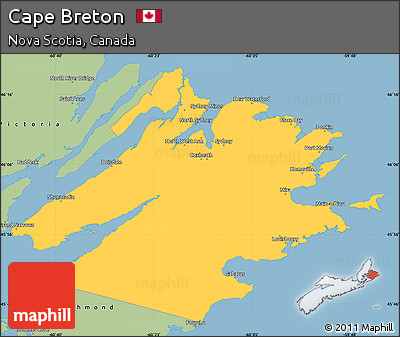 Savanna Style Simple Map of Cape Breton