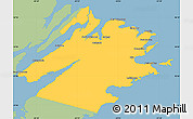 Savanna Style Simple Map of Cape Breton, single color outside
