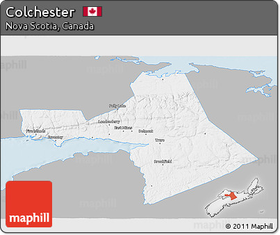 Gray 3D Map of Colchester, single color outside
