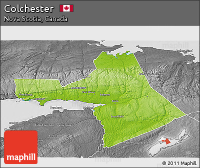 Physical 3D Map of Colchester, desaturated