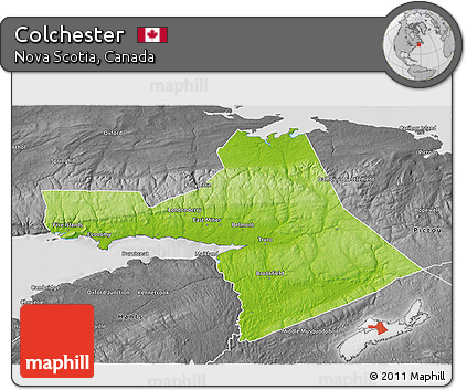 Physical 3D Map of Colchester, desaturated