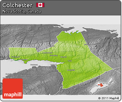 Physical 3D Map of Colchester, desaturated