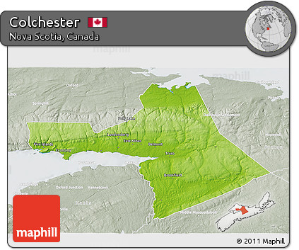 Physical 3D Map of Colchester, lighten, semi-desaturated