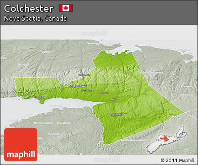 Physical 3D Map of Colchester, lighten, semi-desaturated