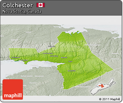 Physical 3D Map of Colchester, lighten, semi-desaturated