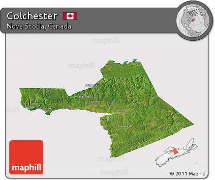 Satellite 3D Map of Colchester, cropped outside