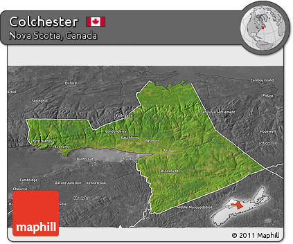 Satellite 3D Map of Colchester, desaturated
