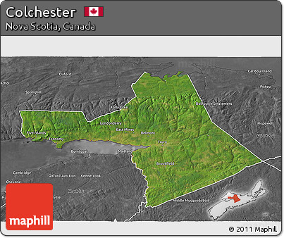 Satellite 3D Map of Colchester, desaturated