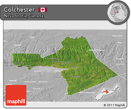 Satellite 3D Map of Colchester, lighten, desaturated