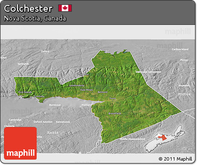 Satellite 3D Map of Colchester, lighten, desaturated