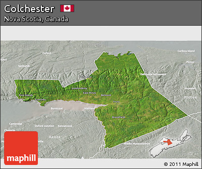 Satellite 3D Map of Colchester, lighten, semi-desaturated