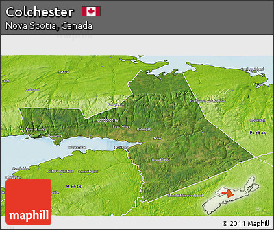 Satellite 3D Map of Colchester, physical outside