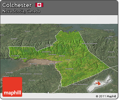 Satellite 3D Map of Colchester, semi-desaturated