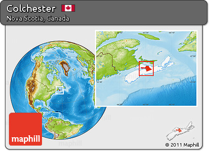 Physical Location Map of Colchester, highlighted parent region