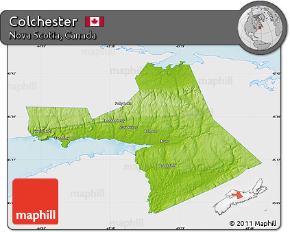 Physical Map of Colchester, single color outside