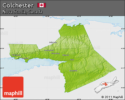 Physical Map of Colchester, single color outside