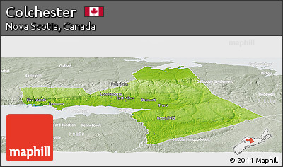 Physical Panoramic Map of Colchester, lighten, semi-desaturated