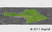 Satellite Panoramic Map of Colchester, desaturated