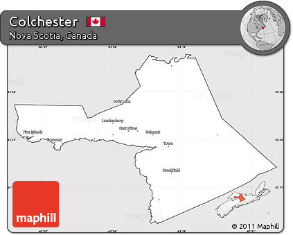 Silver Style Simple Map of Colchester, cropped outside