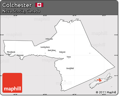 Silver Style Simple Map of Colchester, cropped outside