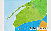 Physical 3D Map of Digby, political outside
