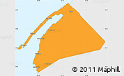 Political Simple Map of Digby, single color outside