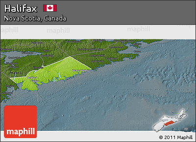 Physical 3D Map of Halifax, darken