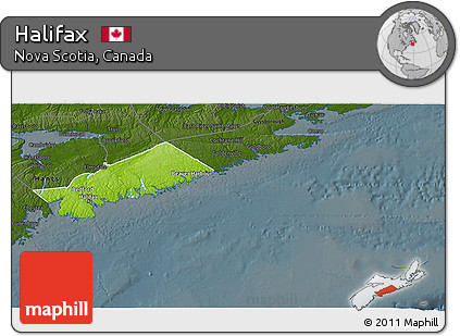 Physical 3D Map of Halifax, darken