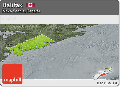 Physical 3D Map of Halifax, darken, semi-desaturated