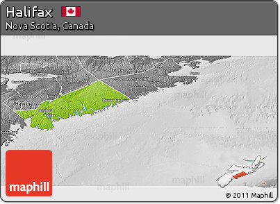Physical 3D Map of Halifax, desaturated