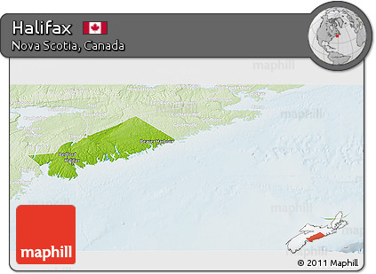 Physical 3D Map of Halifax, lighten
