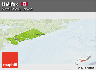 Physical 3D Map of Halifax, lighten