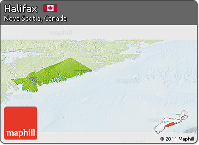 Physical 3D Map of Halifax, lighten