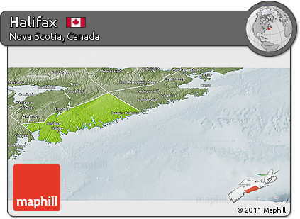 Physical 3D Map of Halifax, semi-desaturated