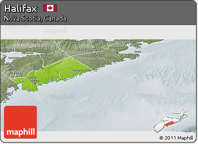 Physical 3D Map of Halifax, semi-desaturated