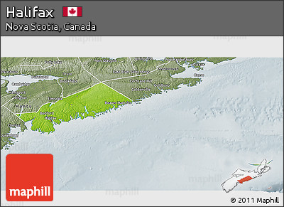 Physical 3D Map of Halifax, semi-desaturated