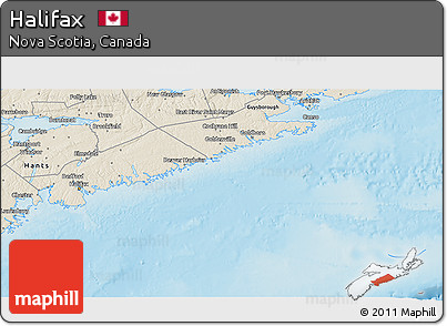 Shaded Relief 3D Map of Halifax