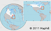 Gray Location Map of Halifax, highlighted country, within the entire country