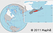 Gray Location Map of Halifax, highlighted country, highlighted parent region