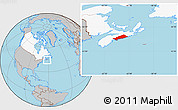 Gray Location Map of Halifax, highlighted country