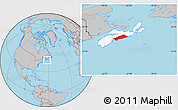 Gray Location Map of Halifax, highlighted parent region