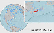 Gray Location Map of Halifax, hill shading