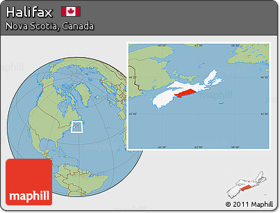 Savanna Style Location Map of Halifax, highlighted parent region