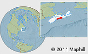 Savanna Style Location Map of Halifax, highlighted parent region, hill shading