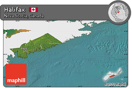 Satellite Map of Halifax, single color outside