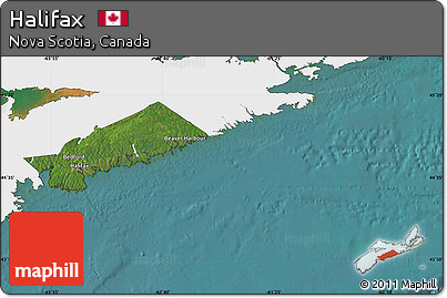 Satellite Map of Halifax, single color outside